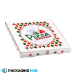 Eco-friendly pizza box made from recyclable and biodegradable materials.
