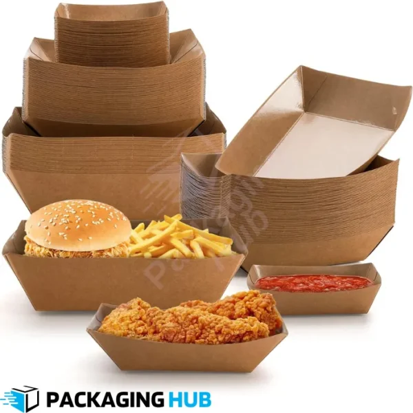 Kraft tray filled with delicious food, perfect for catering, takeout, and meal delivery.