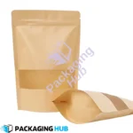 Multiple kraft paper standup zipper pouches in different sizes