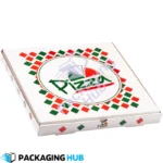 Large recyclable pizza box designed for bigger pizza orders, offering sustainable packaging.