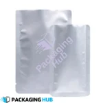 Top view of open aluminium retort pouch used in food sterilization packaging