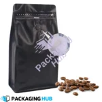 Side gusseted coffee pouch with valve and zip lock – matte finish