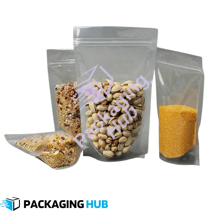 Open top view of transparent zip pouch – ideal for easy filling and sealing