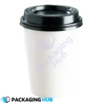 12oz white coffee cup with lid