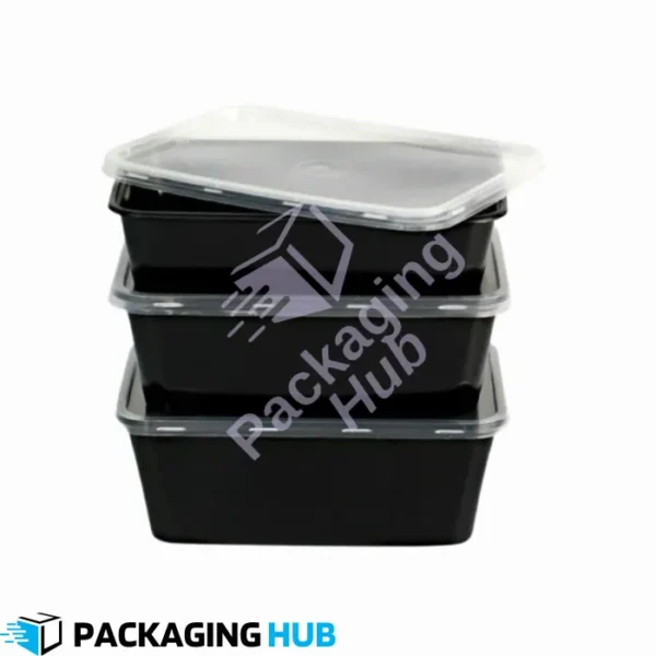1500ml Extra-Large Black Food Container for Catering