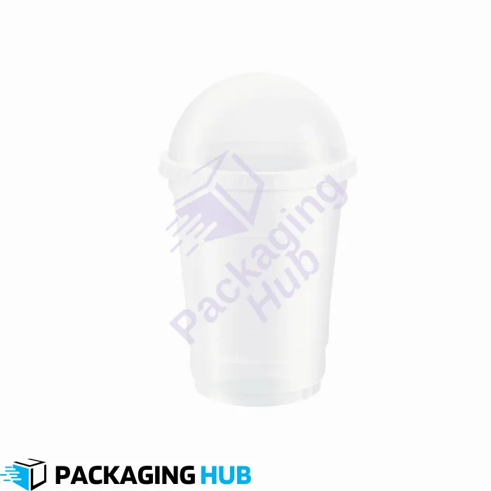 16oz disposable plastic glass cup with dome lid