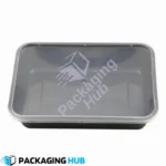500ml Disposable Black Plastic Food Container with Lid