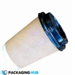 8oz double wall coffee cup with black lid Packaging Hub