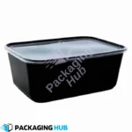 Disposable Black Plastic Food Container with Lid