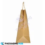 Kraft Paper Bag with Twisted Rope Handle, ideal for clothing and food packaging.
