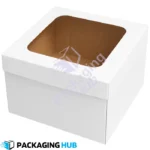 White Cake Box with Transparent Window