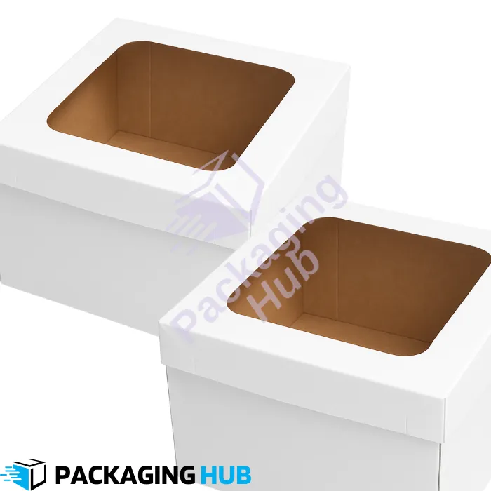 cake box with a transparent top window