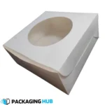10x10x4.5 cake box with transparent window by Packaging Hub Pakistan for bakery and cake packaging