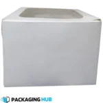 10x10x7.5 bakery cake box with clear window designed for safe cake packaging and display