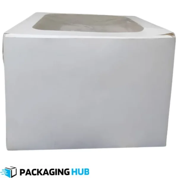 10x10x7.5 bakery cake box with clear window designed for safe cake packaging and display