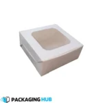 Cake Box 7.5x7.5x3.5 with transparent window for bakery packaging in Pakistan