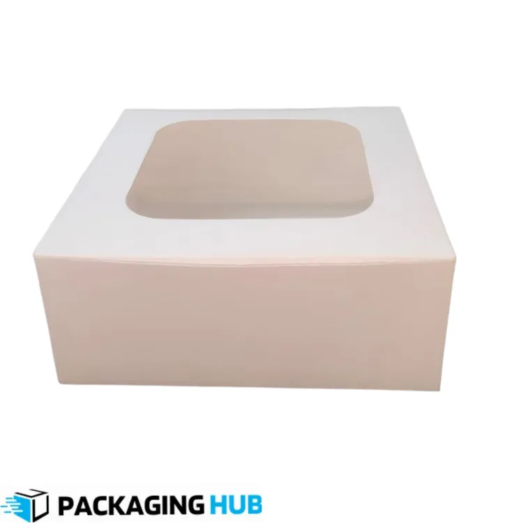 bakery cake box 8x8x3.5 with window Packaging Hub Pakistan premium food packaging
