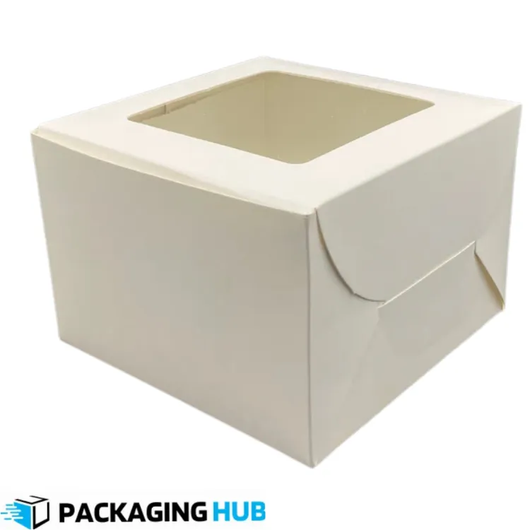 Square Tall Cake Box 8×8×6.5 with Display Window – Packaging Hub Pakistan