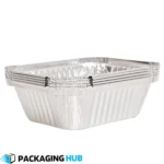 F1 aluminum foil container with tight-fit lid for restaurant food delivery and catering in Pakistan
