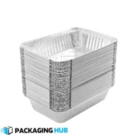 F2 aluminium food container with lid for takeaway and meal packaging – Packaging Hub Pakistan
