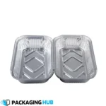 F2 aluminum foil container with secure lid for restaurant food delivery and catering – Packaging Hub