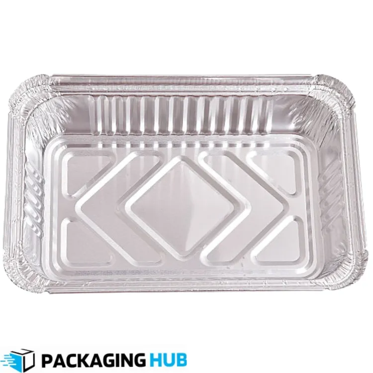 F3 aluminium food container with lid for takeaway and meal packaging in Pakistan