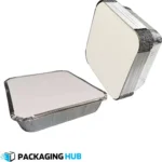 F4 aluminium food container with lid for takeaway packaging – Packaging Hub Pakistan